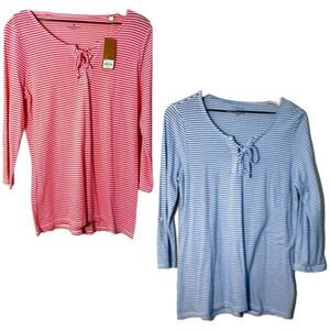 Lot of 2 Sonoma Stripped Tunic Tops Women’s M